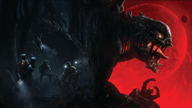 Dark forest demon red moon free wallpaper for desktop - medium preview image
