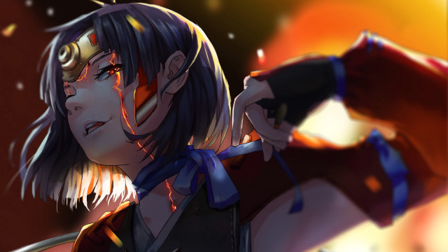 Woman gun fire sky aya free wallpaper for desktop - medium preview image