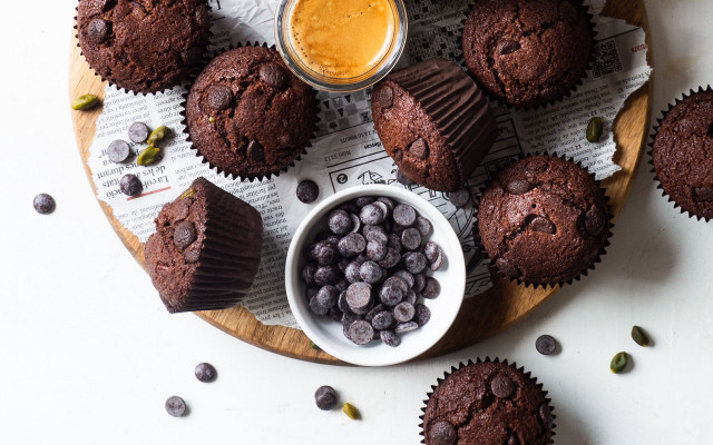Chocolate muffins chocolate chips peanut free wallpaper for desktop - medium preview image