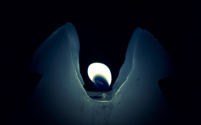 Lit candle dark moonlight night free wallpaper for desktop - medium preview image