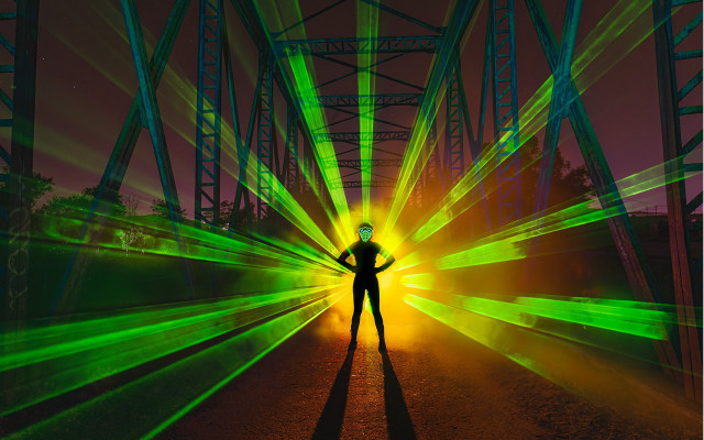 Tunnel hologram green beams award free wallpaper for desktop - medium preview image