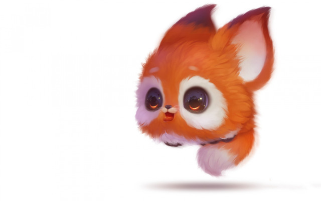 Stuffed fox digital painting furry free wallpaper for desktop - medium preview image