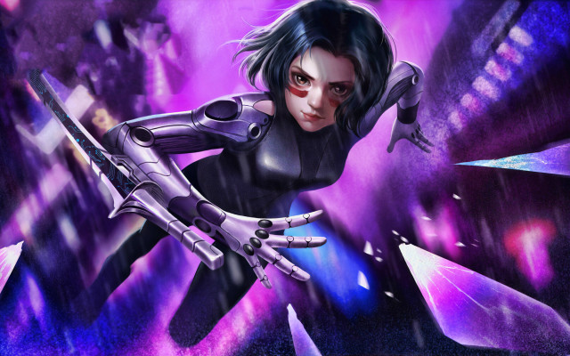 Futuristic suit woman cyborg energy free wallpaper for desktop - medium preview image