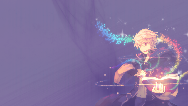 Anime character book rainbow light free wallpaper for desktop - medium preview image