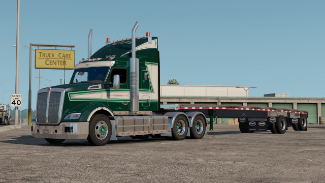 Green truck parking lot sign free wallpaper for desktop - medium preview image