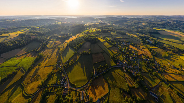 Rural countryside plane window sunset free wallpaper for desktop - medium preview image