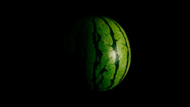 Watermelon dark green stripe photorealism free wallpaper for desktop - medium preview image