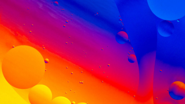 Multicolored balls water droplets orange free wallpaper for desktop - medium preview image