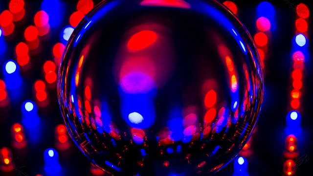 Disco ball holographic raytraced anamorphic free wallpaper for desktop - medium preview image