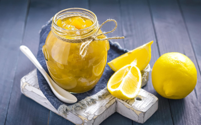 Lemonade jar spoon lemons table free wallpaper for desktop - medium preview image