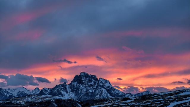 Mountain range pink sky mystical free wallpaper for desktop - medium preview image
