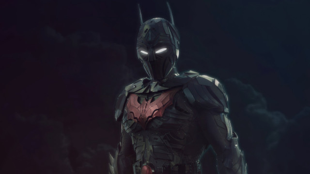 Batman glowing eyes red mask free wallpaper for desktop - medium preview image