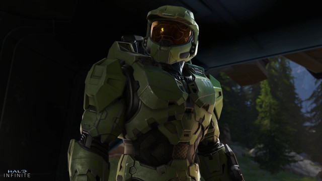 Man green suit forest helmet free wallpaper for desktop - medium preview image