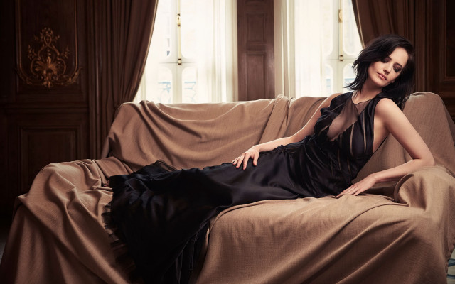 Ayami kojima black dress couch free wallpaper for desktop - medium preview image