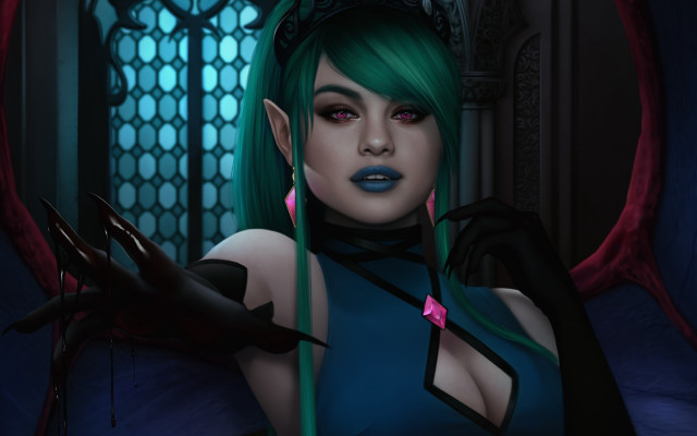 Green hair gothic window lol free wallpaper for desktop - medium preview image