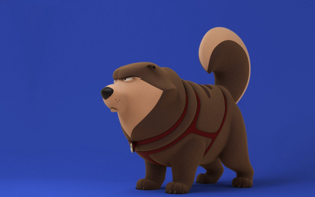 Cartoon dog harness blue background free wallpaper for desktop - medium preview image