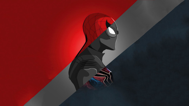 Spiderman red black background red free wallpaper for desktop - medium preview image