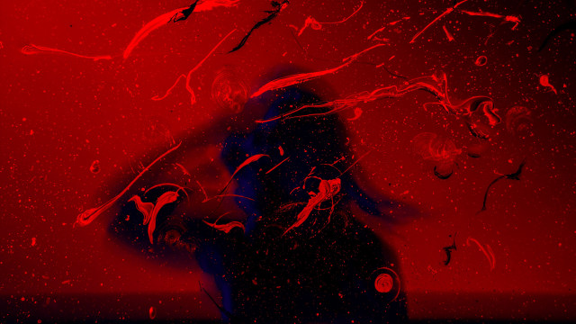 Red background abstract astronaut night free wallpaper for desktop - medium preview image