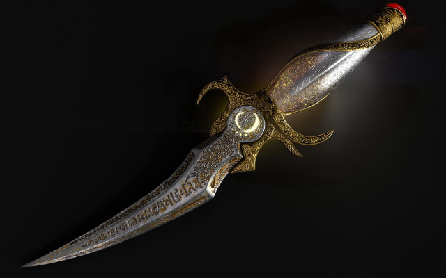 Fancy knife fantasy handle red free wallpaper for desktop - medium preview image