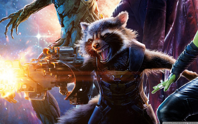Rocket raccoon woman movie scene free wallpaper for desktop - medium preview image