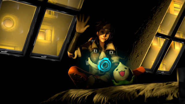 Woman bed window glowing stuffed free wallpaper for desktop - medium preview image