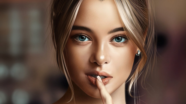 Woman cigarette blue eyes red free wallpaper for desktop - medium preview image