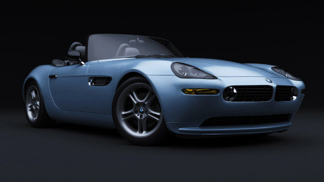 Blue sports car dark room #3 free wallpaper for desktop - medium preview image