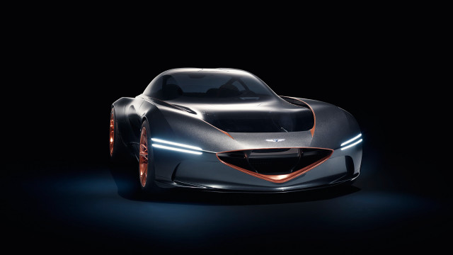 Futuristic car dark lights black free wallpaper for desktop - medium preview image