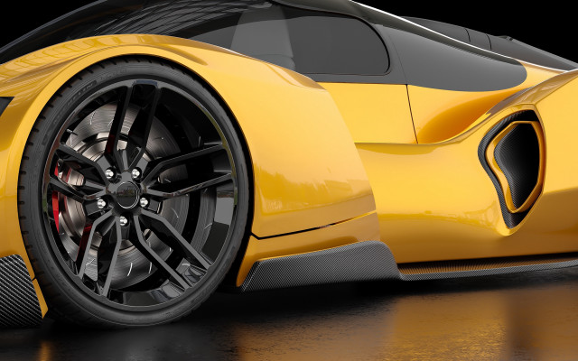 Yellow sports car black stripe #4 free wallpaper for desktop - medium preview image