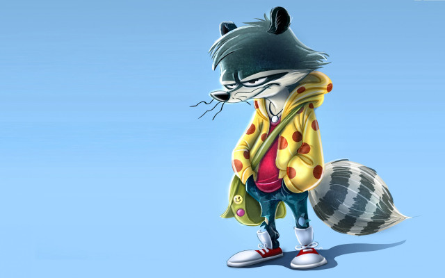 Raccoon yellowjacket redshoes drum hat free wallpaper for desktop - medium preview image
