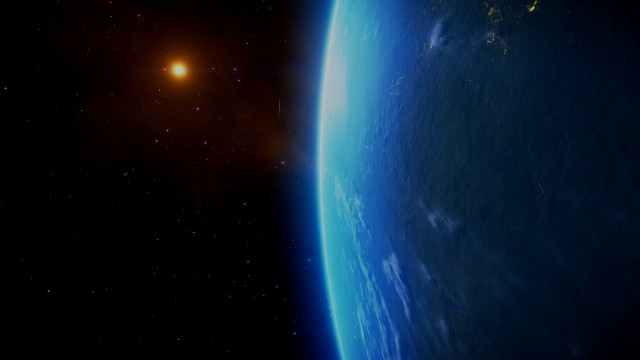 Earth horizon bright light space free wallpaper for desktop - medium preview image
