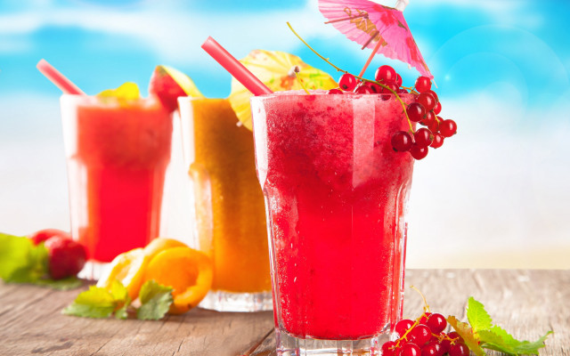 Fruit glasses summer beach umbrella free wallpaper for desktop - medium preview image
