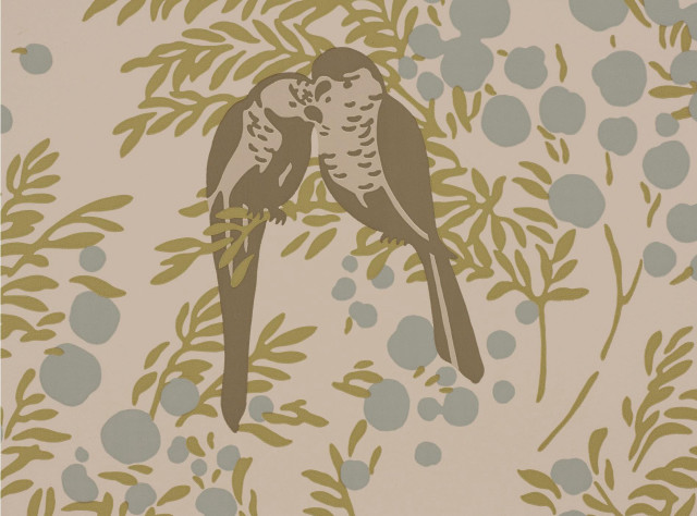 Two birds branch leaves berries free wallpaper for desktop - medium preview image