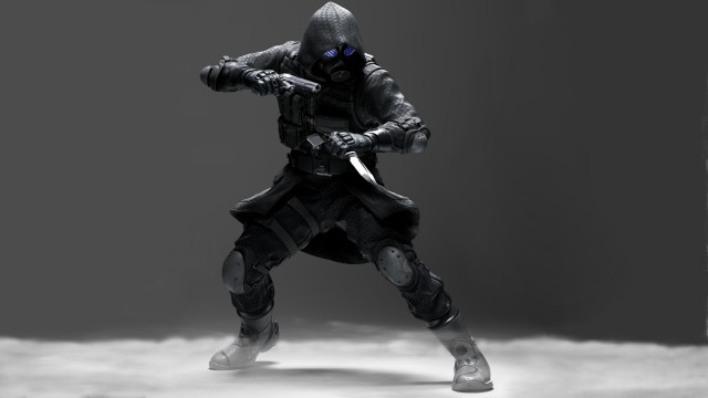 Man sword mask armor gun free wallpaper for desktop - medium preview image