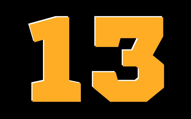 Yellow thirteen black white center free wallpaper for desktop - medium preview image