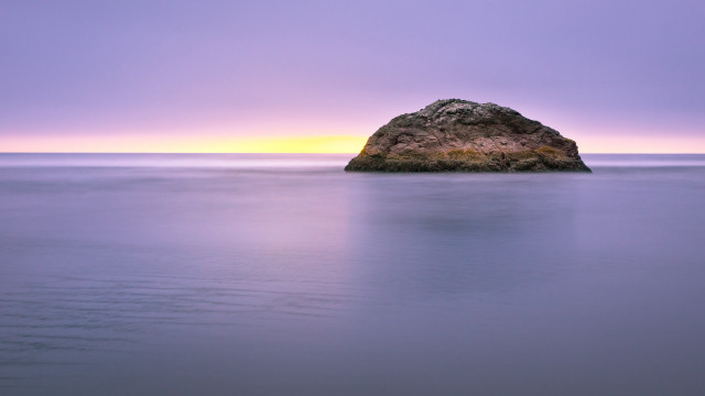 Rock ocean sunset purple sky free wallpaper for desktop - medium preview image