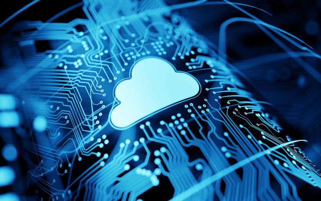 Cloud circuit blue glowing magic free wallpaper for desktop - medium preview image