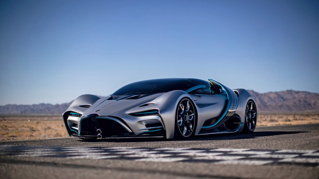 Silver sports car desert mountains #7 free wallpaper for desktop - medium preview image