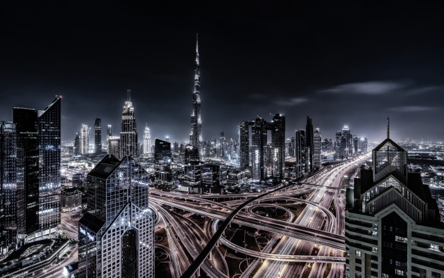 Cityscape traffic night lights fathi free wallpaper for desktop - medium preview image
