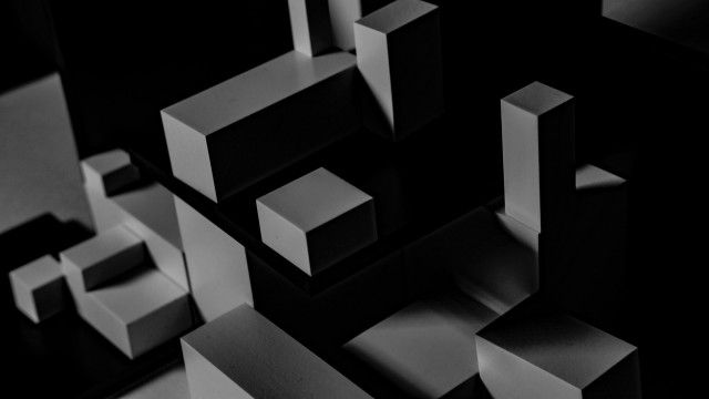 Black white cubes numbers bauhaus free wallpaper for desktop - medium preview image