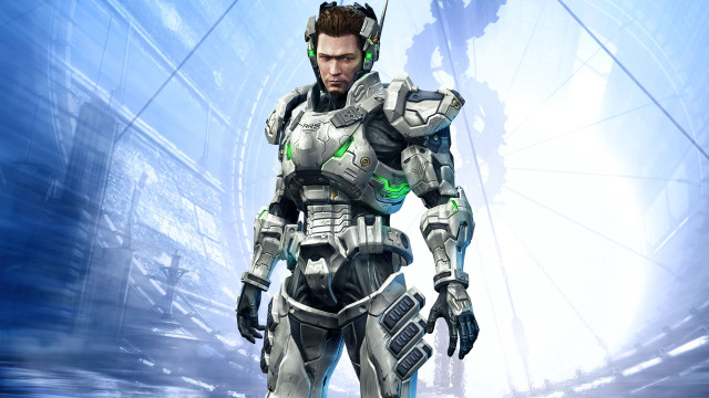 Futuristic man cobra helmet blue free wallpaper for desktop - medium preview image