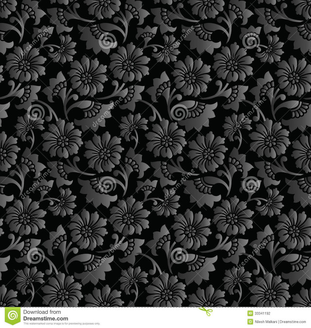 Black white floral background design free wallpaper for tablet - medium preview image