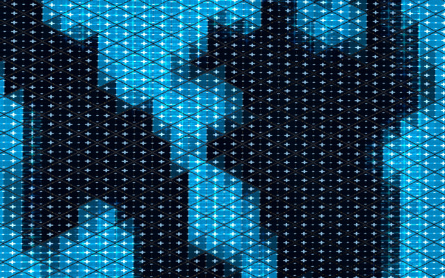 Abstract blue black building hologram free wallpaper for desktop - medium preview image