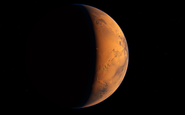 Red planet dark sky bright free wallpaper for desktop - medium preview image