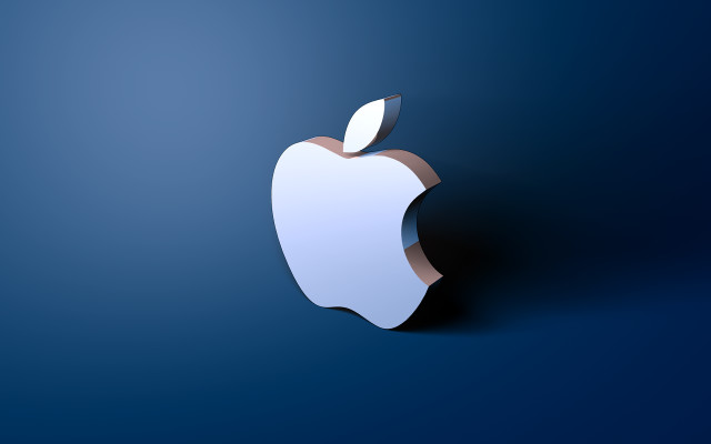Apple logo blue background shadow #3 free wallpaper for desktop - medium preview image
