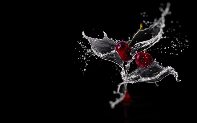 Red rose water splash black free wallpaper for desktop - medium preview image