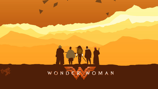 Mountain group wonderwoman poster art free wallpaper for desktop - medium preview image