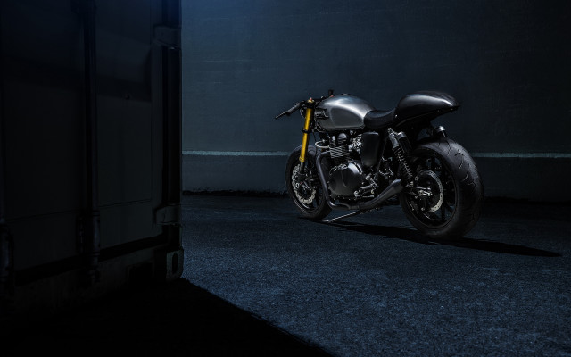 Motorcycle dark room light space free wallpaper for desktop - medium preview image