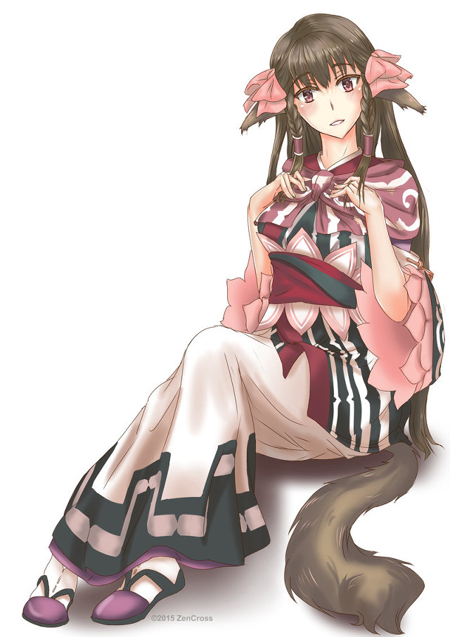 Woman costume sitting ground cat free wallpaper for mobile - medium preview image