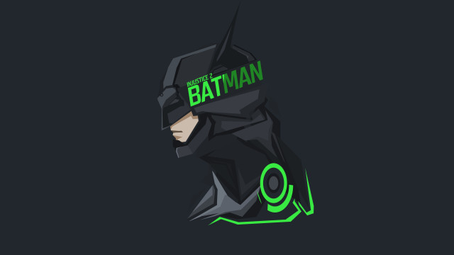 Batman green neon face black free wallpaper for desktop - medium preview image